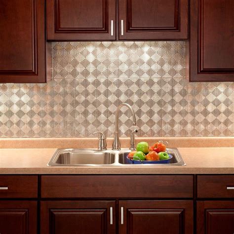 This tile is mounted on a 12 in. Fasade 24 in. x 18 in. Miniquattro PVC Decorative ...