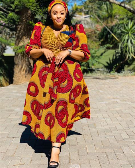 Clipkulture African Print Wrap Dress For Plus Size Ladies