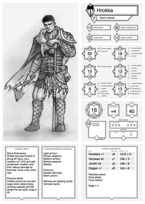[OC] Custom portrait character sheet, template in comments! : DnD