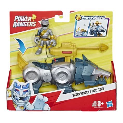 Playskool Heroes Power Rangers Silver Ranger Wolf Zord Pack Hasbro