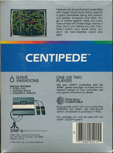 Centipede 1982 Atari Rom