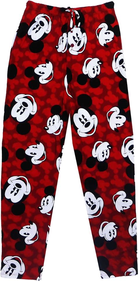Disney Mens All Over Mickey Mouse Pajama Pant Red Medium Amazonca