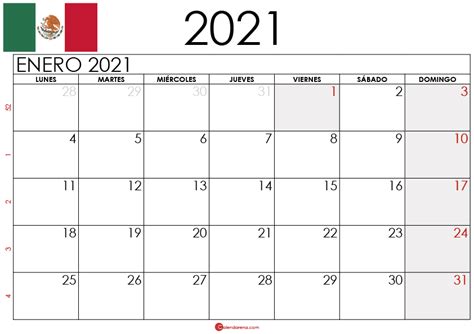 Calendario Enero 2021 Para Imprimir Gratis En Pdf Y  Fast