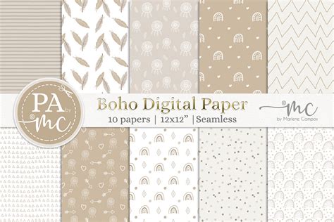 Nude Boho Digital Paper Seamless Graphic By Paperart Bymc Creative