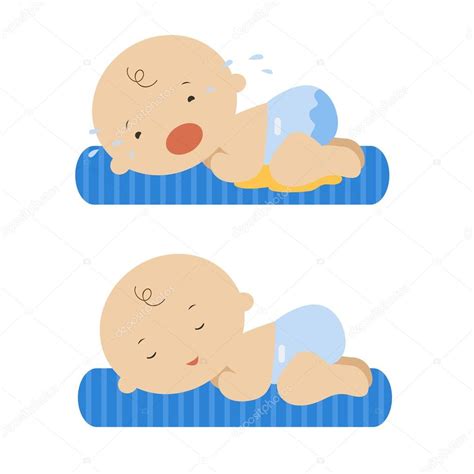 Ilustración De Lindo Bebé De Dibujos Animados Bebé Llorando En Mimos
