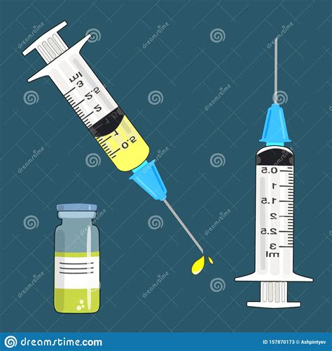 It's Time To Get Vaccinated. Flat Concept Of A Syringe With A Vaccine ...