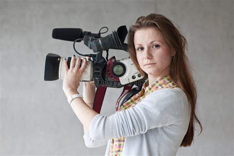 Girl With A Videocamera Stock Photo Image Of Person 19700934