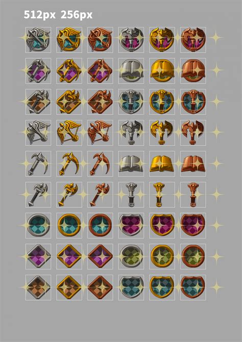 Fantasy Class Emblem Icon2 Set Pack Gamedev Market