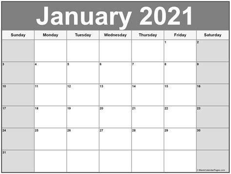 January 2019 Calendar Free Printable Monthly Calendars