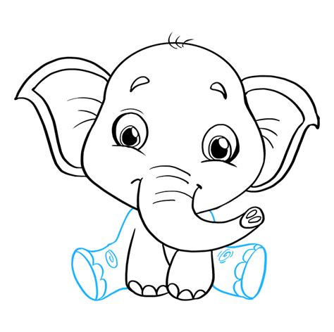 Baby Elephant Drawing For Kids