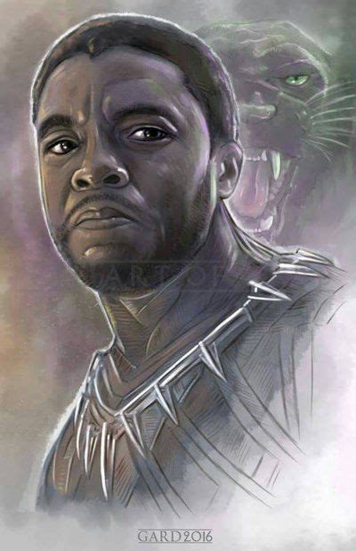 This piece of fan art is a depiction of the actor in this role. Black Panther (digital media) 11X17#BlackPanther by ...