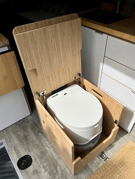 Porta Potti 565e365 Curve Bamboo Toilet Lift Top Cabinet Flat Pack Ki