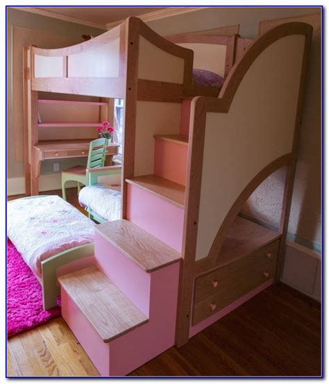 Twin Over Full Bunk Bed With Desk And Stairs Desk Home Design Ideas