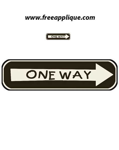 Printable Patterns One Way Sign Applique Printable Patterns Sign