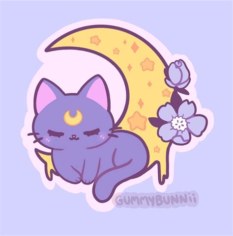 Kawaii Luna Sticker Stickers Cute Decal Cut Etsy
