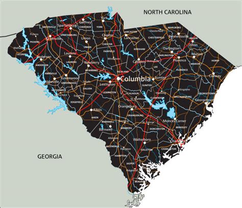 70 South Carolina Highway Map Stock Photos Pictures And Royalty Free