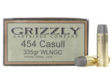 Grizzly Ammunition 454 Casull 335 Grain Cast Performance Lead Wide Flat