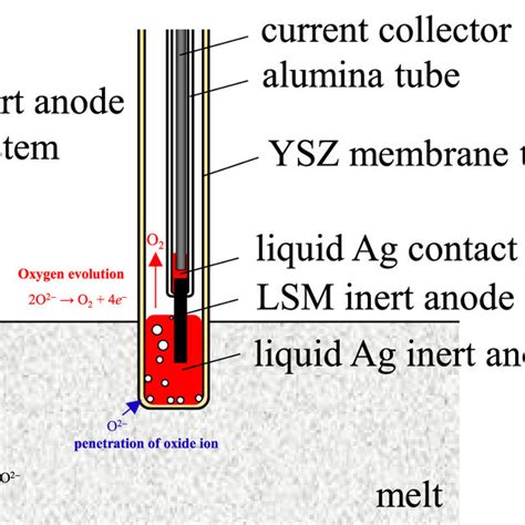 Schematic Of Molten Salt Electrolysis Using An Inert Anode System 10 Download Scientific Diagram