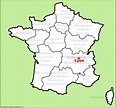 Lyon location on the France map - Ontheworldmap.com
