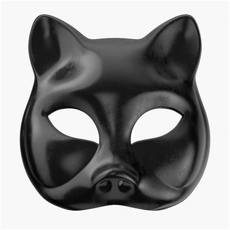 Black Cat Mask 3d Model Gatto Carnival Mask Venetian Accessory Clothes