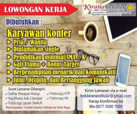 Yacaranda, gedung sekip unit 2 lt,1. Lowongan Kerja Staff Admin CV Kirana Telekomunikasi - INFO ...