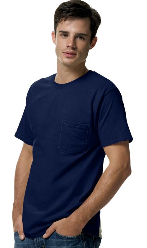 Hanes Tagless Men`s Pocket T Shirt 5590 2xl Deep Navy Walmart