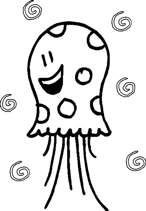 You only need to color the jellyfish coloring pictures below with your favorite colors. Jellyfish Cute Cartoon Coloring Page | Wecoloringpage.com