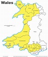 Administrative divisions map of Wales - Ontheworldmap.com