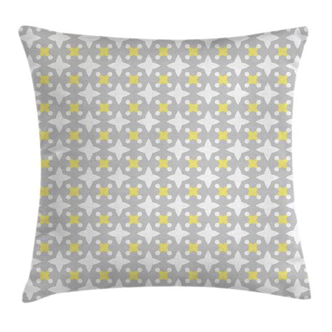 Grey And Yellow Throw Pillow Cushion Cover Retro Geometric Vintage