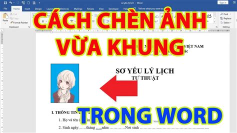 Cách chèn ảnh vào khung trong word chèn ảnh 3x4 và 4x6 vào khung trong