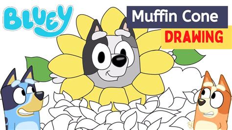 Bluey How To Draw Muffin Cone 🌻 Disney Jr Abc Kids Youtube