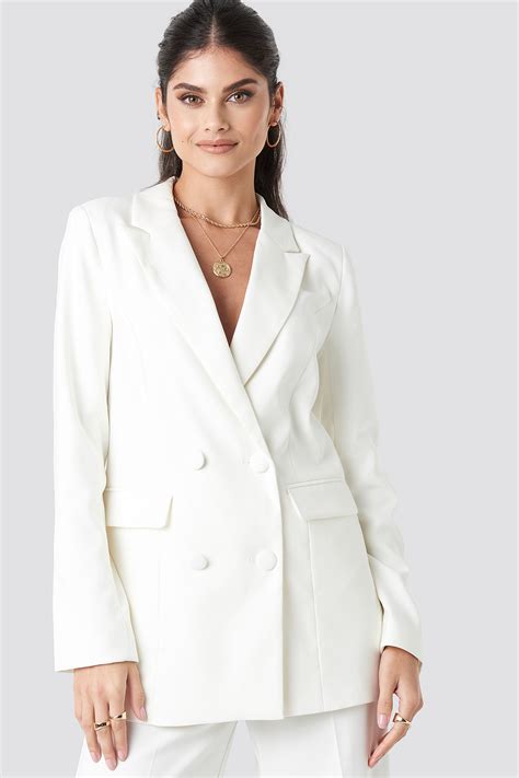 long double breasted blazer blanc na kd