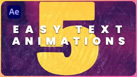 5 Easy Text Animations With Adobe After Effects Tutorial Youtube