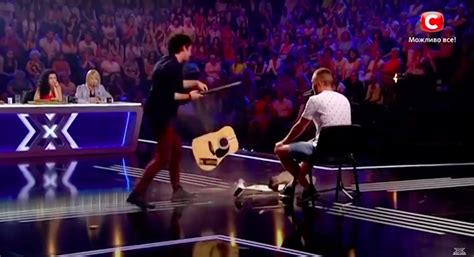 watch judge breaks contestant s guitar on x factor ukraine