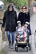 Noel Fielding and Lliana Bird take daughter Dali out for a walk