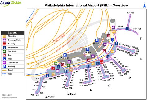 Philadelphia Airport Map Terminal Tourist Map Of English