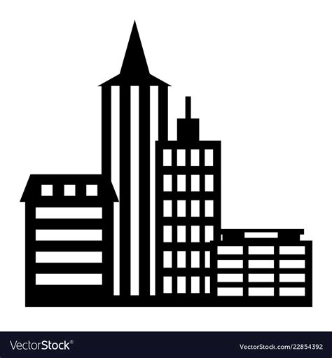 City Icon On White Background Royalty Free Vector Image