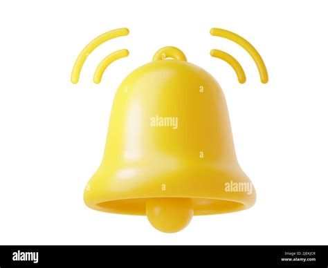 Notification Bell Icon 3d Render Cute Cartoon Illustration Of Simple