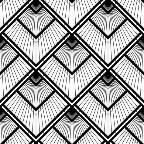 Premium Vector Art Deco Pattern Vector Black White Background Luxury