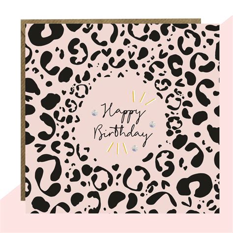 Leopard Print Happy Birthday Card By Lottie Simpson