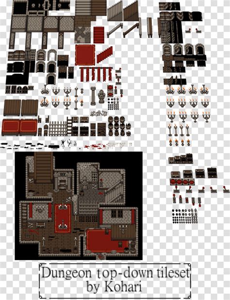 2d Dungeon Pixel Top Down Tileset 16x16 By Nakokohari On Deviantart