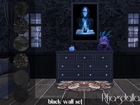 The Sims Resource Black Wall Set