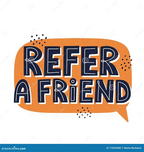 Refer A Friend Quote Hand Drawn Vector Lettering For Banner Poster