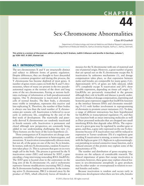 Pdf Sex Chromosome Abnormalities