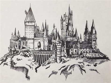 hogwarts castle drawing hogwarts castle drawing harry potter sketch images and photos finder