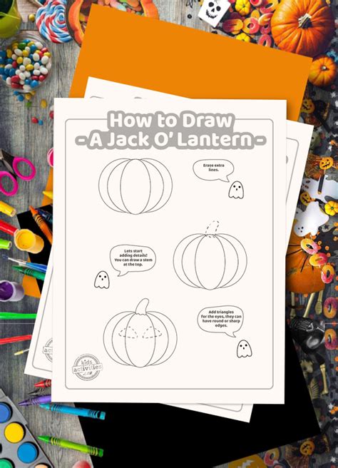 5 Easy Halloween Drawings For Kids With Printable Step By Step Lessons