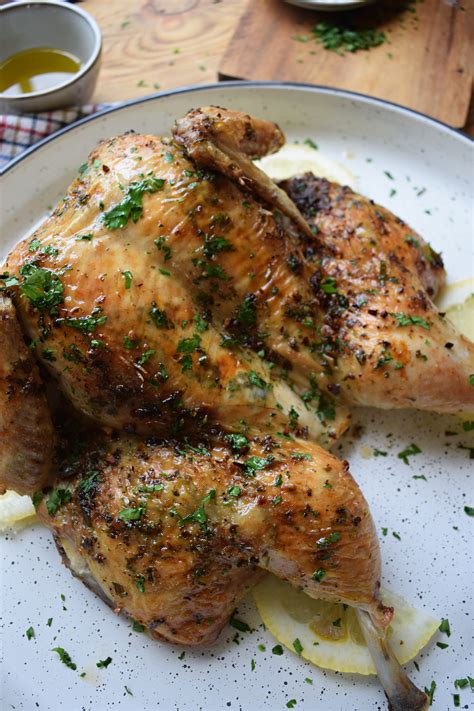 Roasted Spatchcock Chicken Julia S Cuisine