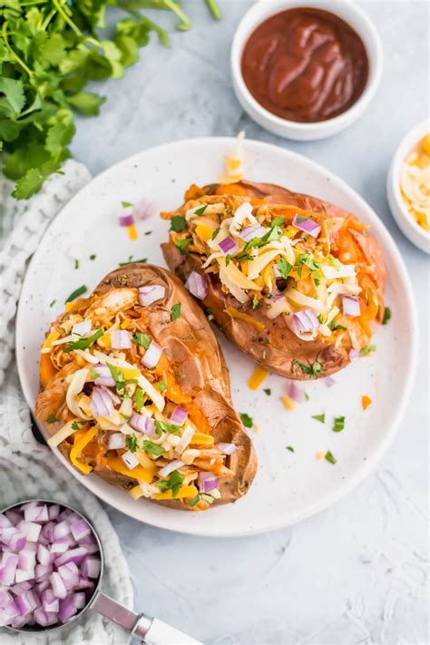 Bbq Chicken Stuffed Sweet Potatoes Megs Everyday Indulgence