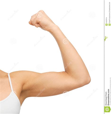 Sporty Woman Flexing Her Biceps Stock Photo Image Of Body Flexing
