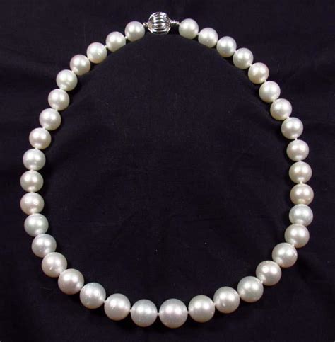 Single Strand South Sea Cultured Pearl Necklace W 14k White Gold Clasp